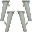 Kit 4 Peças - Pé Paris Branco Palito Retrô Para Móveis De 16cm