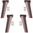 Kit 4 Peças - Pé Paris Mogno Palito Retrô Para Móveis De 16cm