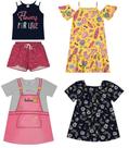 Kit 4 peças roupa menina 1 conjunto(Blusa+short)+2 vestidos