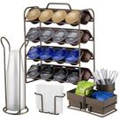 Kit 4 Peças Suporte 32 Cápsulas Dolce Gusto Porta Copos Guardanapos Sachês Cor Café - Future