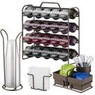 Kit 4 Peças Suporte 40 Cápsulas 3 Corações Porta Copos Guardanapos Sachês Cor Café - Future Kit 4 Peças Suporte 40 Cápsulas 3 Corações Porta Copos Guardanapos Sachês Cor Café - Future
