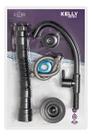 Kit 4 Peças Torneira Bica Movel + Sifão + Valvula + Engate Preto Brilhante