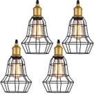 Kit 4 Pendente De Aço Taschibra 40w Vintage 160 Preto Lustre