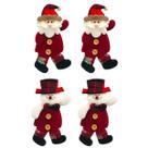 Kit 4 Pendente Enfeite De Arvore Nata Papai Noel 17cm