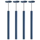 Kit 4 Pendente Luminária Tubo Azul 50 Cm