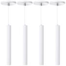Kit 4 Pendente Luminária Tubo Branco 30 Cm
