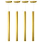 Kit 4 Pendente Luminária Tubo Dourado Fosco 50 Cm