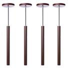 Kit 4 Pendente Luminária Tubo Marrom 30 Cm