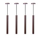 Kit 4 Pendente Luminária Tubo Marrom 30Cm Canopla 6cm