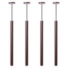 Kit 4 Pendente Luminária Tubo Marrom 50Cm Canopla 6cm