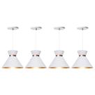 Kit 4 Pendente Lustre Luminária Berlim 15cm Branco