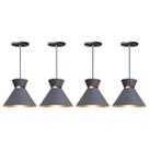 Kit 4 Pendente Lustre Luminária Berlim 15cm Cinza