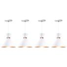 Kit 4 Pendente Lustre Luminária Berlin 23cm Branco