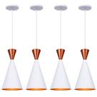 Kit 4 Pendente Lustre Luminária Canadá Branco