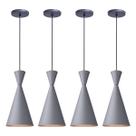 Kit 4 Pendente Lustre Luminária Canadá Cinza