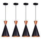 Kit 4 Pendente Lustre Luminária Canadá Preto