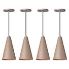 Kit 4 Pendente Lustre Luminária Cone Fendi