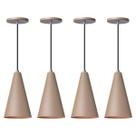 Kit 4 Pendente Lustre Luminária Cone Fendi