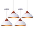 Kit 4 Pendente Lustre Luminária Elegance Branco