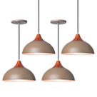 Kit 4 Pendente Lustre Luminária Elegance Fendi