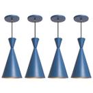 Kit 4 Pendente Lustre Luminária Londres azul