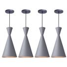 Kit 4 Pendente Lustre Luminária Londres Cinza