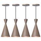 Kit 4 Pendente Lustre Luminária Londres Fendi