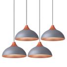 Kit 4 Pendente Lustre Luminária Panamá Cinza
