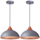Kit 4 Pendente Lustre Luminária Panama Cinza