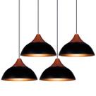 Kit 4 Pendente Lustre Luminária Panamá Preto