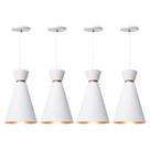 Kit 4 Pendente Lustre Luminária Pequim 30cm Branco Kit 4 Pendente Lustre Luminária Pequim 30cm Branco