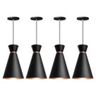 Kit 4 Pendente Lustre Luminária Pequim Preto 30cm