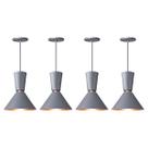Kit 4 Pendente Lustre Luminária Rio Cinza