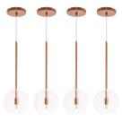Kit 4 Pendente Lux Cobre Rose Gold Globo Vidro + Led Kit 4 Pendente Lux Cobre Rose Gold Globo Vidro + Led