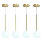 Kit 4 Pendente Lux Dourado Globo Vidro Branco Fosco + Led Kit 4 Pendente Lux Dourado Globo Vidro Branco Fosco + Led