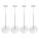 Kit 4 Pendente Lux Escovado Globo Vidro Cristal 25Cm + Led Kit 4 Pendente Lux Escovado Globo Vidro Cristal 25Cm + Led