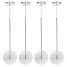 Kit 4 Pendente Lux Globo Cristal Vidro Escovado + Led Kit 4 Pendente Lux Globo Cristal Vidro Escovado + Led