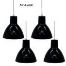 Kit 4 pendente taschibra design td 622 preto Kit 4 pendente taschibra design td 622 preto