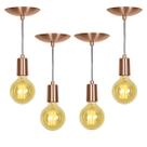 Kit 4 Pendente Tubo Cilindro Alumínio Cobre Fio 1.20m