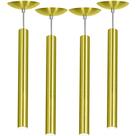 Kit 4 Pendente Tubo Cilindro Alumínio Dourado 50Cm + Led 3k Kit 4 Pendente Tubo Cilindro Alumínio Dourado 50Cm + Led 3k