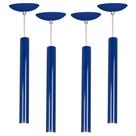 Kit 4 Pendente Tubo Cilindro Azul 40Cm + Led 3k Kit 4 Pendente Tubo Cilindro Azul 40Cm + Led 3k