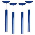 Kit 4 Pendente Tubo Cilindro Azul 40Cm + Led 6k