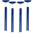Kit 4 Pendente Tubo Cilindro Azul 50Cm + Led 3k Kit 4 Pendente Tubo Cilindro Azul 50Cm + Led 3k