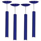 Kit 4 Pendente Tubo Cilindro Azul Metálico 40Cm + Led 3k Kit 4 Pendente Tubo Cilindro Azul Metálico 40Cm + Led 3k