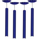 Kit 4 Pendente Tubo Cilindro Azul Metalico 50Cm + Led 3k Kit 4 Pendente Tubo Cilindro Azul Metalico 50Cm + Led 3k