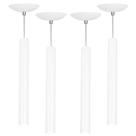 Kit 4 Pendente Tubo Cilindro Branco 40Cm + Led 3k