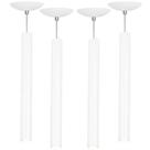 Kit 4 Pendente Tubo Cilindro Branco 50Cm + Led 3k