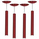 Kit 4 Pendente Tubo Cilindro Cereja 40Cm + Led 6k