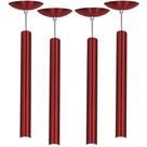 Kit 4 Pendente Tubo Cilindro Cereja 50Cm + Led 6k