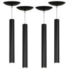 Kit 4 Pendente Tubo Cilindro Preto 40Cm + Led 3k Kit 4 Pendente Tubo Cilindro Preto 40Cm + Led 3k